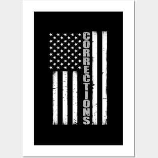 Thin Silver Line Corrections Flag Posters and Art